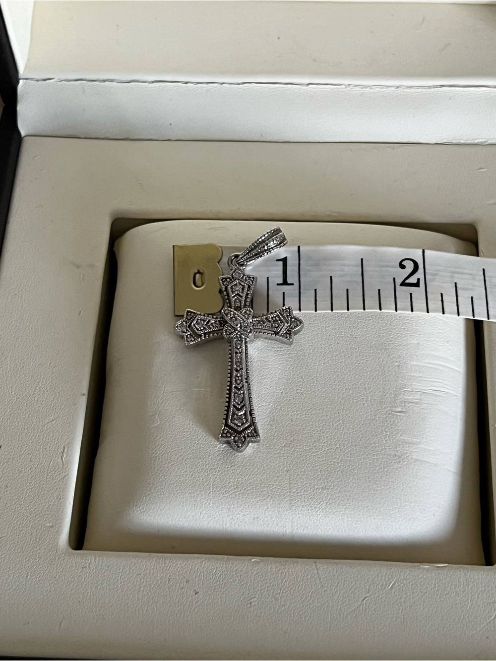 925 Sterling Silver Diamond Cross pendant - Picture 7 of 7
